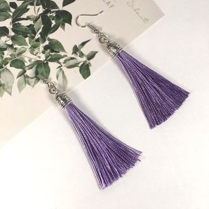 Lavender Tassel Drop Earrings